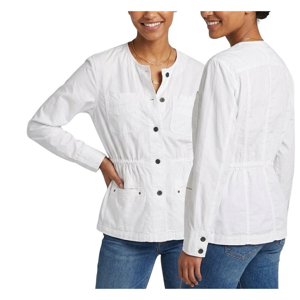 Marrakech Anthropologie Lightweight Cotton Blend Button Front Jacket White Small